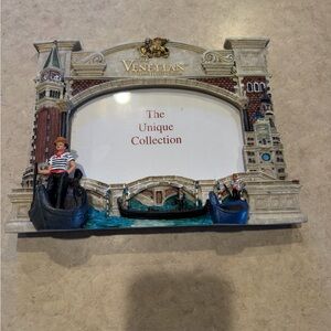 Decorative Frame with Blue and Tan Accents